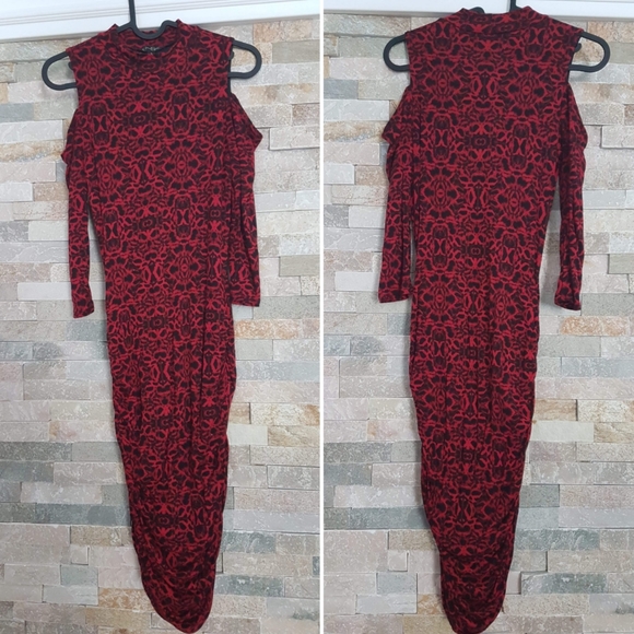 JESSICA Party/Event Bodycon Red n Black Dress - Picture 2 of 5